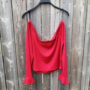 Forever 21+ Off-Shoulder Top with Flounce Sleeve